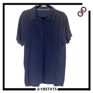 Hylete Men's Short Sleeve Bamboo Rayon Blend Stretch Icon II Polo ‎ Navy Large